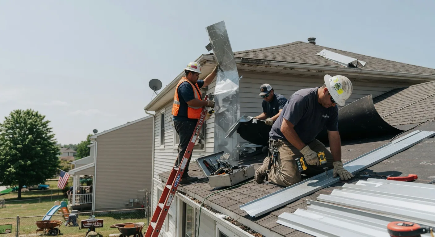Storm Damage Metal Roof Repair in Cropseyville, NY